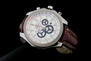 Breitling Bentley Swiss 7750 Mens Automatic White Dial Brown